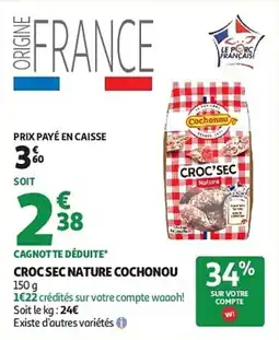 Auchan Croc sec nature cochonou aanbieding