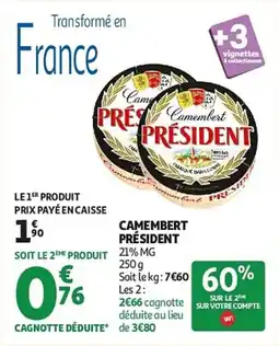 Auchan Camembert président aanbieding