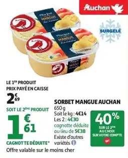 Auchan Sorbet mangue auchan aanbieding