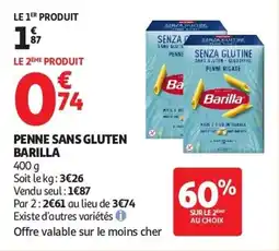 Auchan Penne sans gluten barilla aanbieding