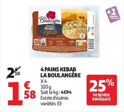Auchan 4 pains kebab la boulangère X4 aanbieding