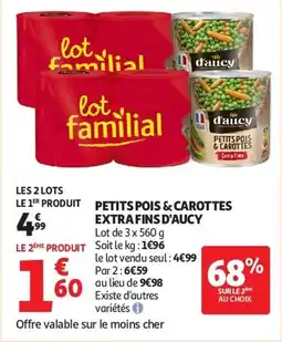 Auchan Petits pois & carottes extra fins d'aucy aanbieding
