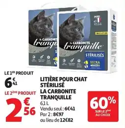 Auchan Litière pour chat stérilisé la carbonite tranquille aanbieding