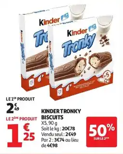 Auchan Kinder tronky biscuits aanbieding