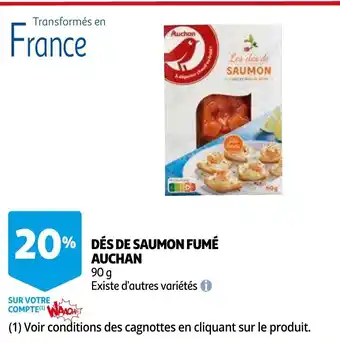 Auchan Des de saumon fume 90g aanbieding