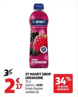 Auchan ST mamet sirop grenadine aanbieding