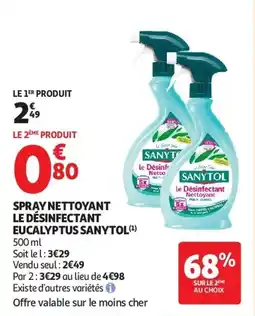 Auchan Spray nettoyant le désinfectant eucalyptus sanytol aanbieding