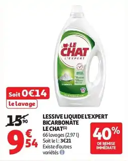 Auchan Lessive liquide l'expert bicarbonate le chat aanbieding