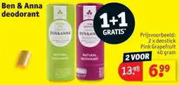 Kruidvat Ben & Anna deodorant aanbieding
