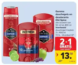 Carrefour Gamma douchegels en deodorants Old Spice aanbieding