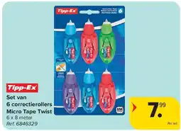 Carrefour Set van 6 correctierollers Micro Tape Twist aanbieding