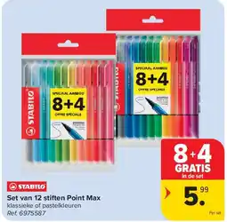 Carrefour Set van 12 stiften Point Max aanbieding