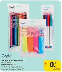 Carrefour Set van 4 markeerstiften aanbieding