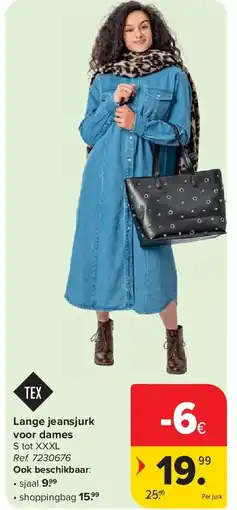 Carrefour Lange jeansjurk voor dames aanbieding