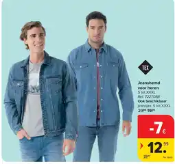 Carrefour Jeanshemd voor heren aanbieding
