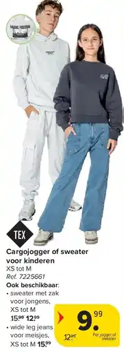 Carrefour Cargojogger of sweater voor kinderen aanbieding