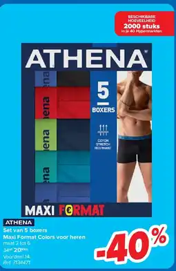 Carrefour Set van 5 boxers Maxi Format Colors voor heren aanbieding