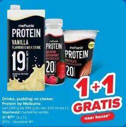 Carrefour Drinks, pudding en shakes Protein by Melkunie aanbieding