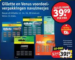 Kruidvat Gillette en Venus Voordeelverpakkingen Navulmesjes aanbieding