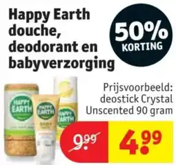 Kruidvat Happy Earth douche, deodorant en babyverzorging aanbieding