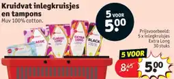 Kruidvat Kruidvat inlegkruisjes en tampons aanbieding