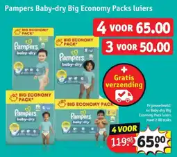 Kruidvat Pampers Baby-dry Big Economy Packs Luiers aanbieding