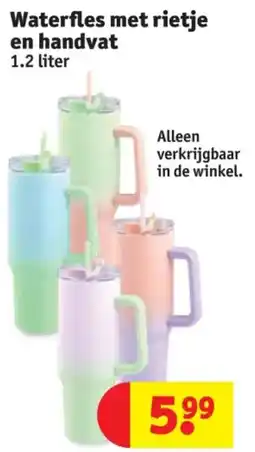 Kruidvat Waterfles met Rietje en Handvat aanbieding