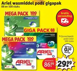 Kruidvat Ariel Wasmiddel Pods Gigapak aanbieding