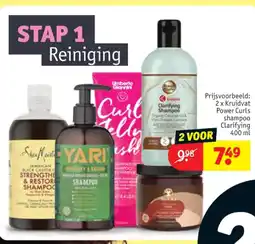 Kruidvat 2 x Kruidvat Power Curls shampoo Clarifying 400 ml aanbieding