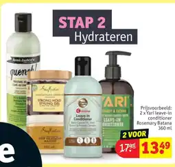 Kruidvat 2 x Yari leave-in conditioner Rosemary Batana aanbieding