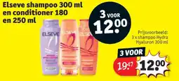 Kruidvat Elseve shampoo 300 ml en conditioner 180 en 250 ml aanbieding