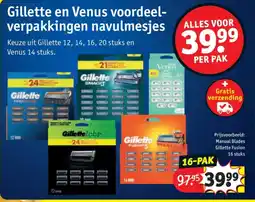 Kruidvat Manual Blades Gillette Fusion 16 stuks aanbieding
