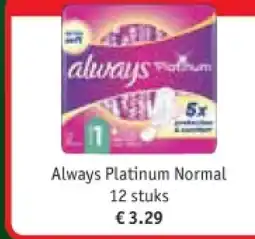 Kruidvat Always Platinum Normal 12 stuks aanbieding