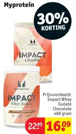 Kruidvat Impact Whey Isolate Chocolate 480 gram aanbieding