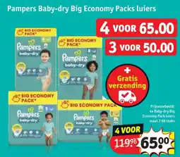 Kruidvat 4x Baby-dry Big Economy Pack luiers maat 2 88 stuks aanbieding