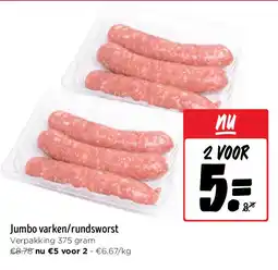 Jumbo Jumbo varken/rundsworst aanbieding