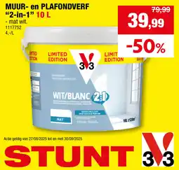 Hubo MUUR- en PLAFONDVERF 2 in1 aanbieding