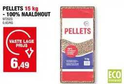Hubo PELLETS 15 kg 100% NAALDHOUT aanbieding