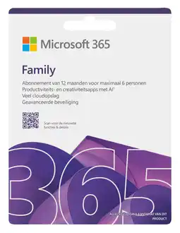 Coolblue Microsoft 365 Famille NL Abonnement 1An aanbieding