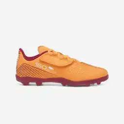 Decathlon Voetbalschoenen met klittenband voor kinderen 160 Easy MG oranje aanbieding