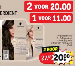 Kruidvat Schwarzkopf Creme Supreme Ultra Licht Parelblond 10-19 aanbieding