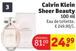 Kruidvat Calvin Klein Sheer Beauty aanbieding