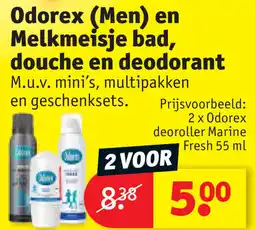 Kruidvat Odorex (Men) en Melkmeisje bad, douche en deodorant aanbieding