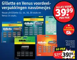 Kruidvat Gillette en Venus voordeelverpakkingen navulmesjes aanbieding
