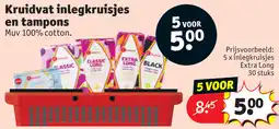 Kruidvat Kruidvat inlegkruisjes en tampons aanbieding