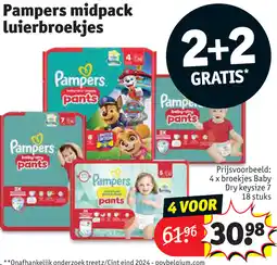 Kruidvat Pampers midpack luierbroekjes aanbieding