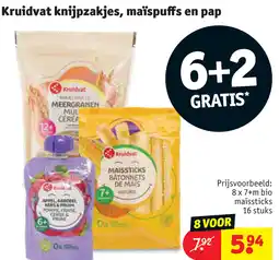 Kruidvat Kruidvat knijpzakjes, maïspuffs en pap aanbieding