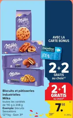 Carrefour Market Milka Biscuits et pâtisseries industrielles aanbieding