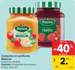 Carrefour Market Materne Compotes et confitures aanbieding