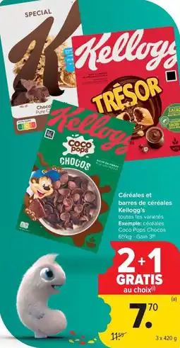 Carrefour Market Kellogg's Céréales et barres de céréales aanbieding